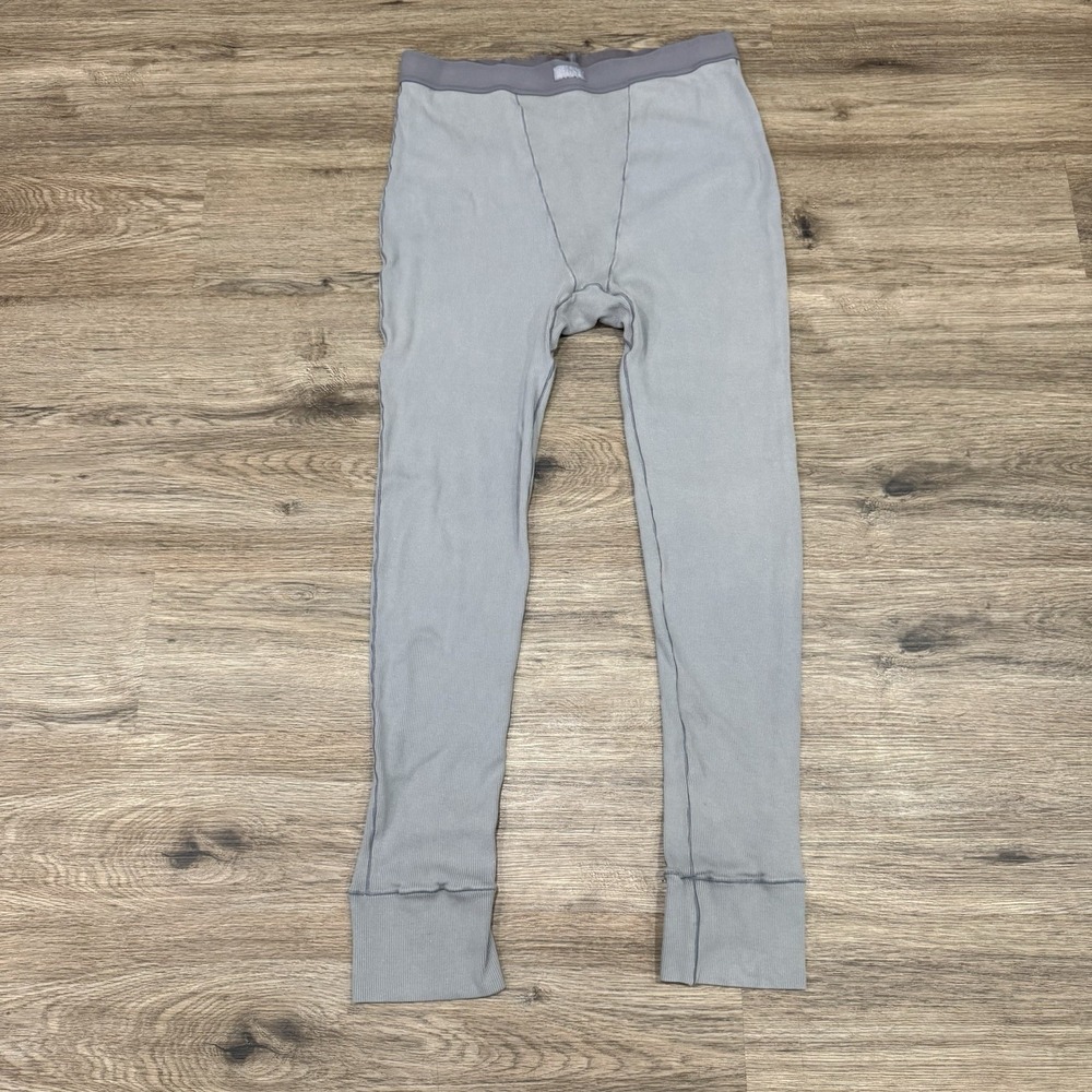 Skims Thermal Leggings Womens Ribbed Straight Leg Cozy Stretch 2X Gray Underwear